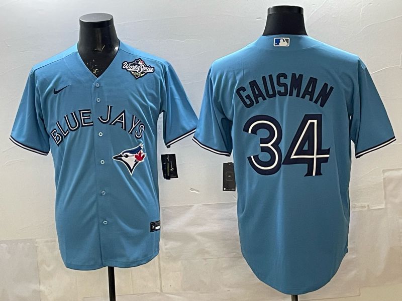 Men 2025 Nike Toronto Blue Jays #34 Gausman Light Blue Game MLB Jersey 015